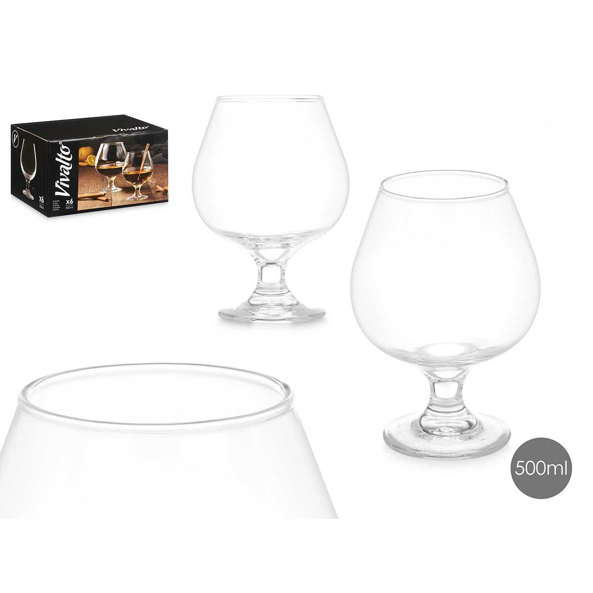 Calice Vivalto Trasparente Vetro 500 ml 10 x 15 x 10 cm (6 Unità) - Image 3