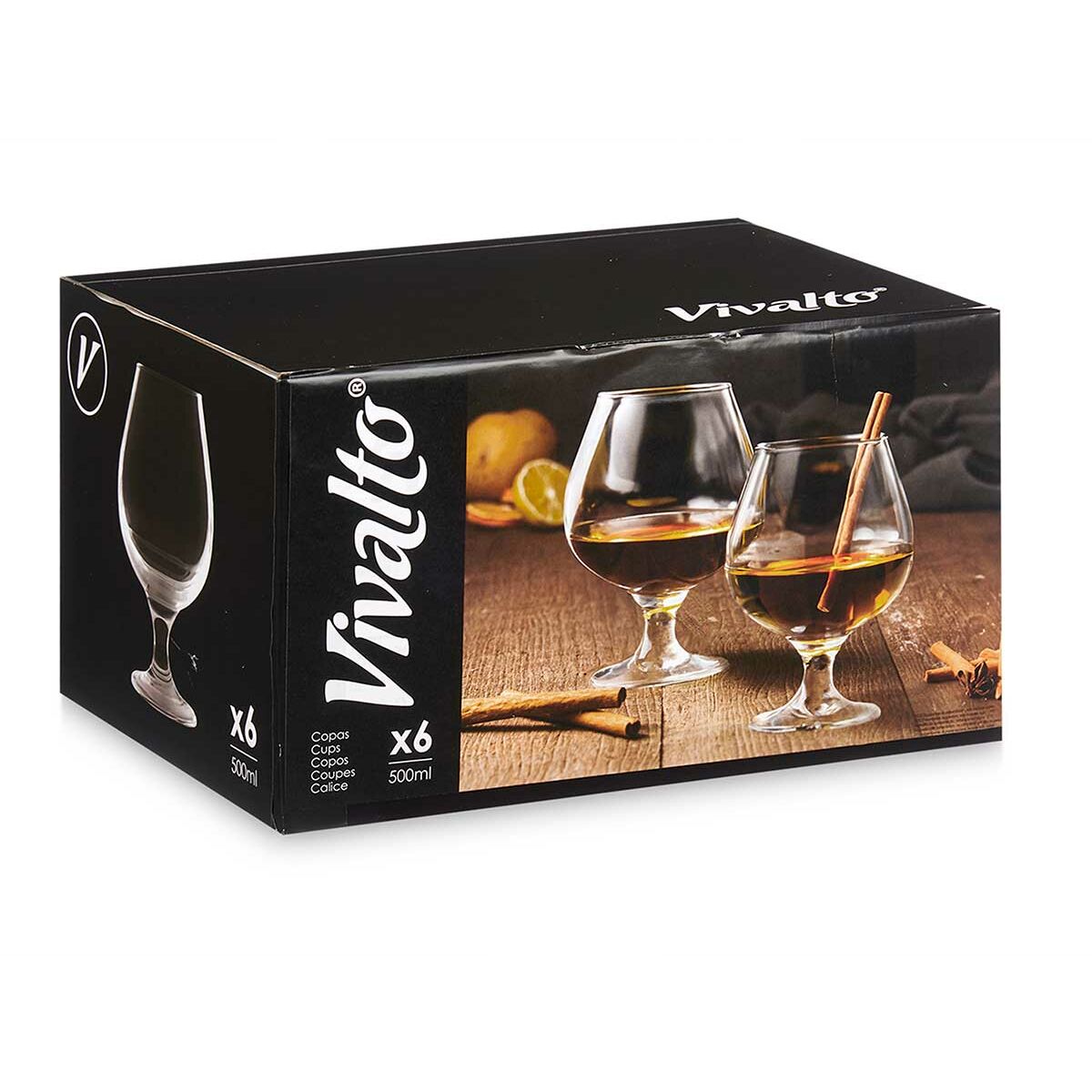 Calice Vivalto Trasparente Vetro 500 ml 10 x 15 x 10 cm (6 Unità) - Image 4