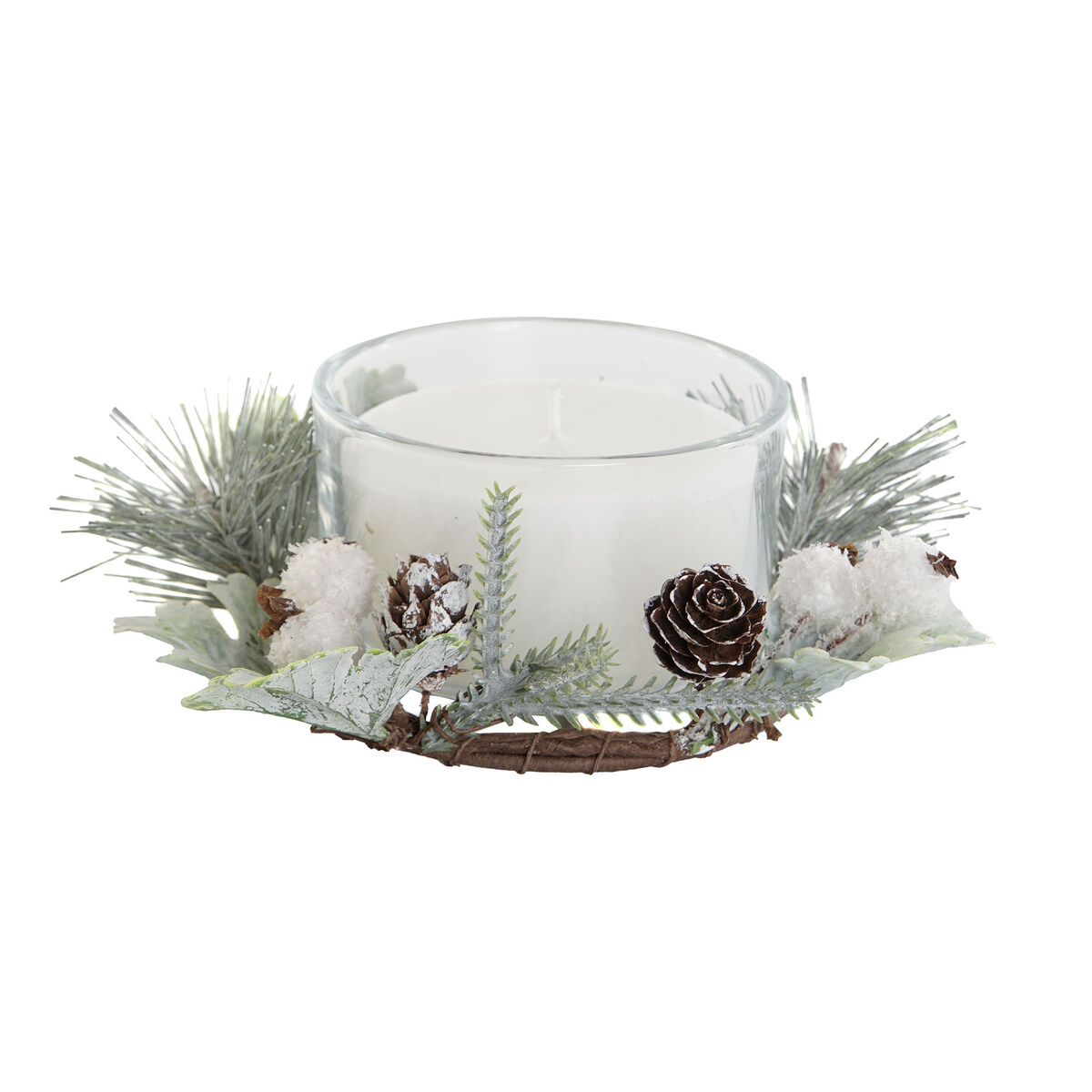 Candela DKD Home Decor Bianco Natale 15 x 15 x 5.5 cm 13 x 13 x 5,5 cm