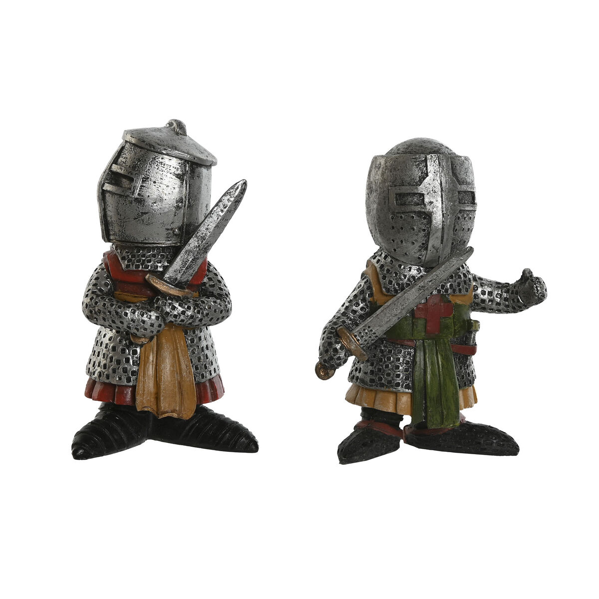 Statua Decorativa Home ESPRIT Grigio 6 x 4 x 9 cm (2 Unità)