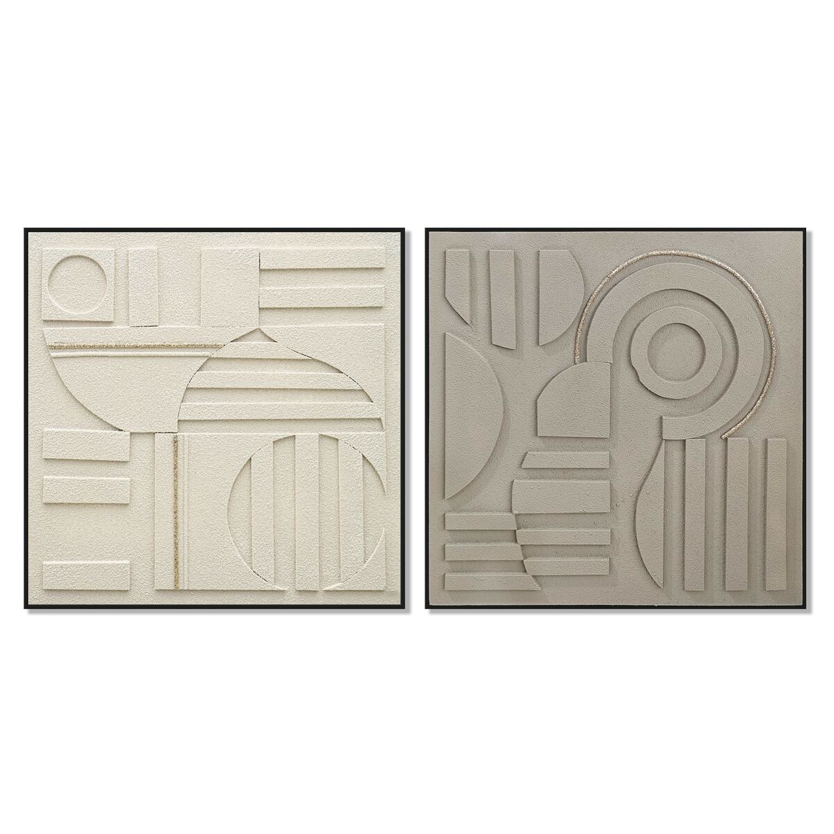 Tela Home ESPRIT Marrone Beige Moderno Città 102 x 4,5 x 102 cm (2 Unità)