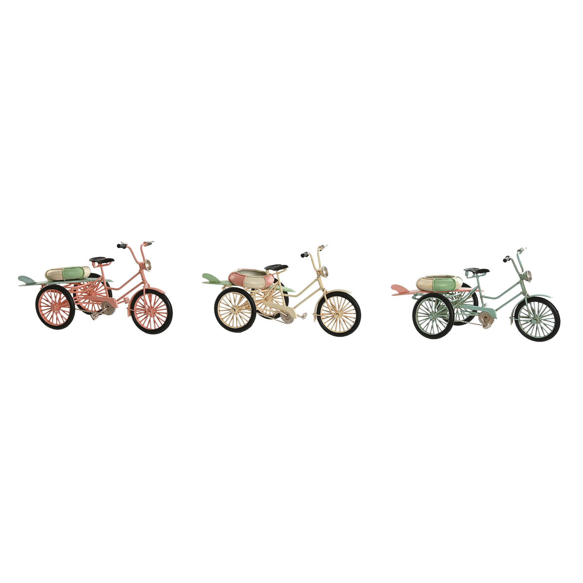 Statua Decorativa Home ESPRIT Azzurro Bianco Verde Rosa Vintage 26,5 x 12 x 14 cm (3 Unità)