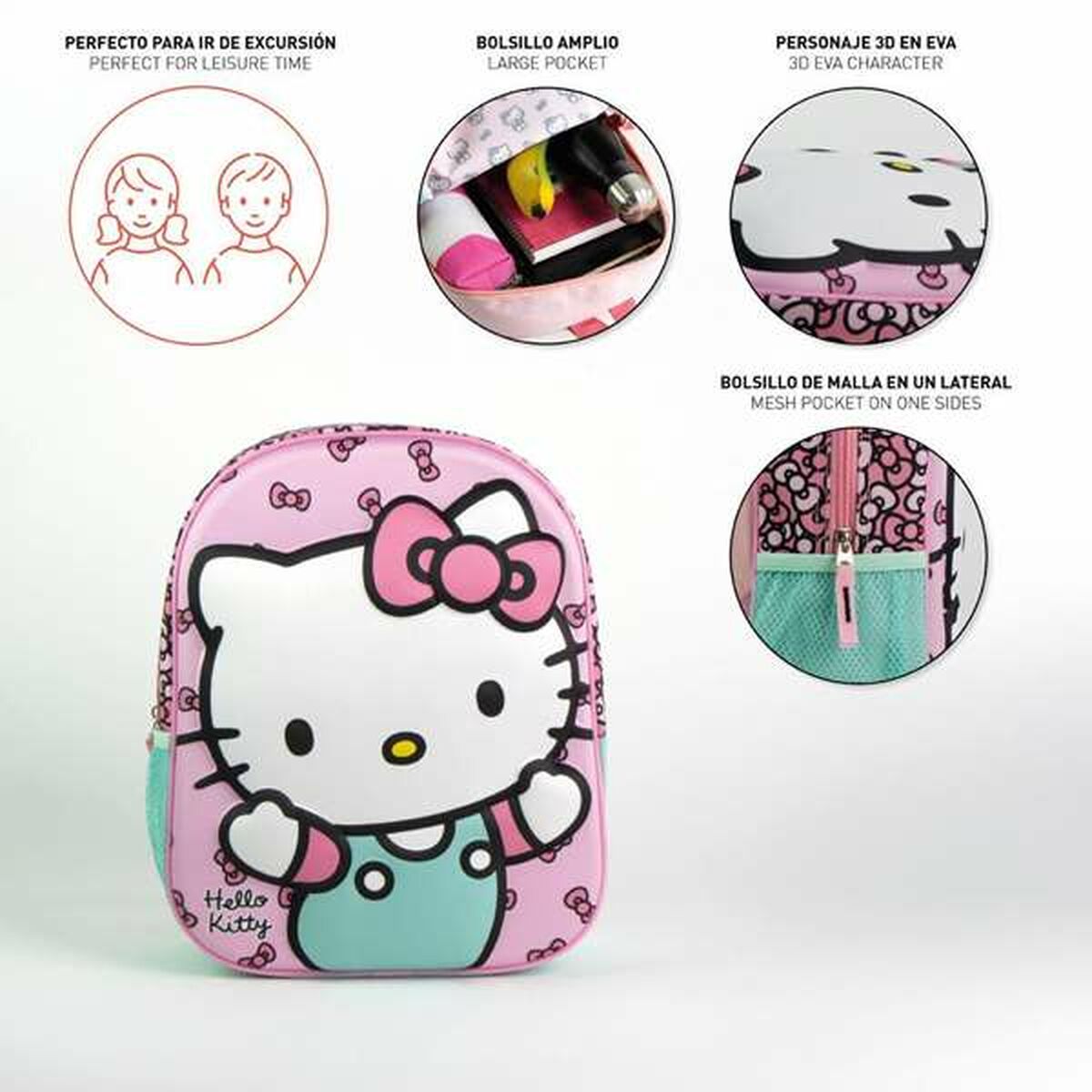 Zaino Scuola Hello Kitty Rosa 25,0 x 31,0 x 10,0 cm - Image 4