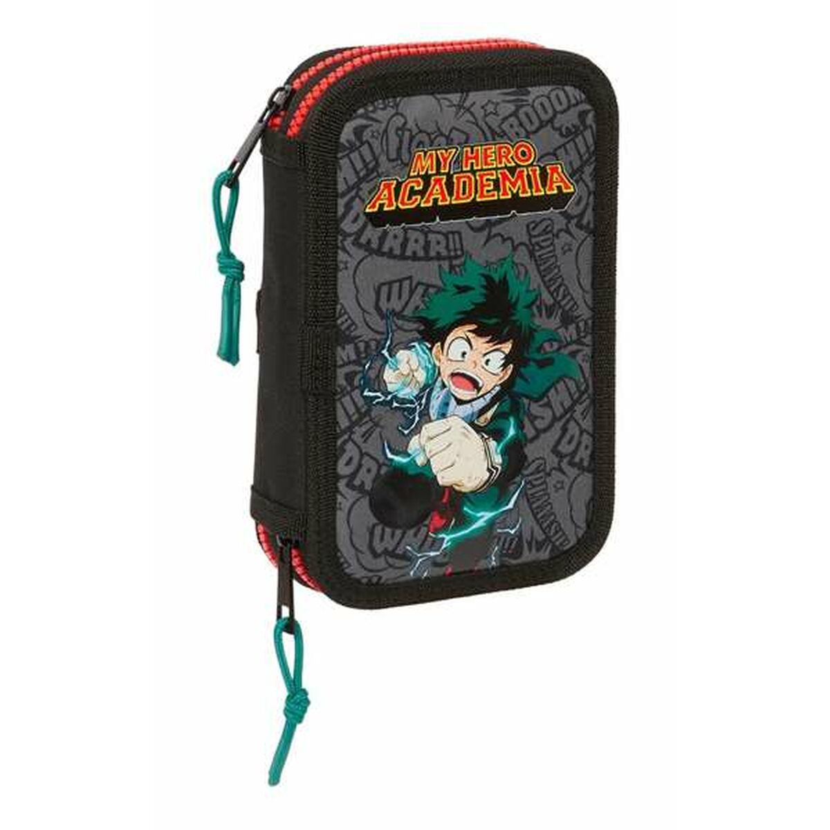Astuccio Scuola My Hero Academia Nero 12.5 x 19.5 x 4 cm 28 Pezzi