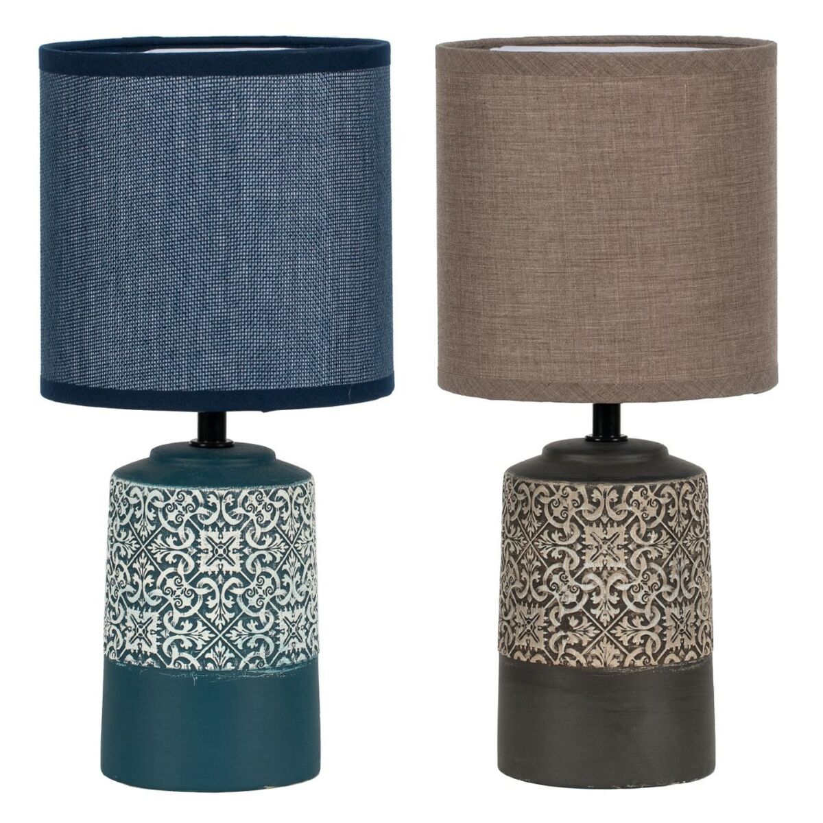 Lampada da tavolo DKD Home Decor Ceramica Gres 50 W (15 x 15 x 32 cm) (2 Unità)
