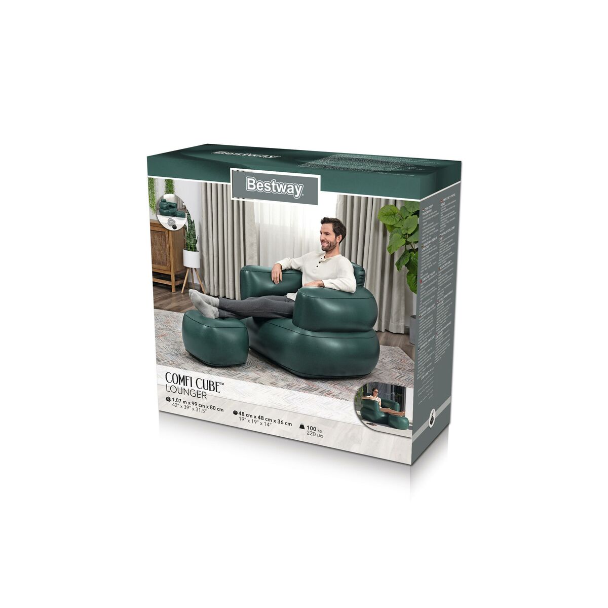 Bestway Sillon Gonfiabile con Reposapiedi Colore Assortito 107x99x80/48x48x36 cm - Image 4