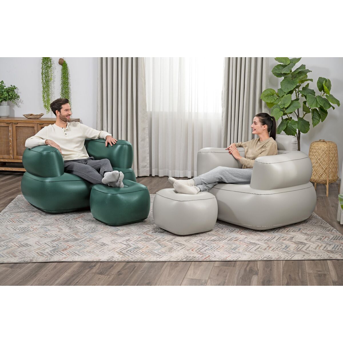 Bestway Sillon Gonfiabile con Reposapiedi Colore Assortito 107x99x80/48x48x36 cm - Image 6