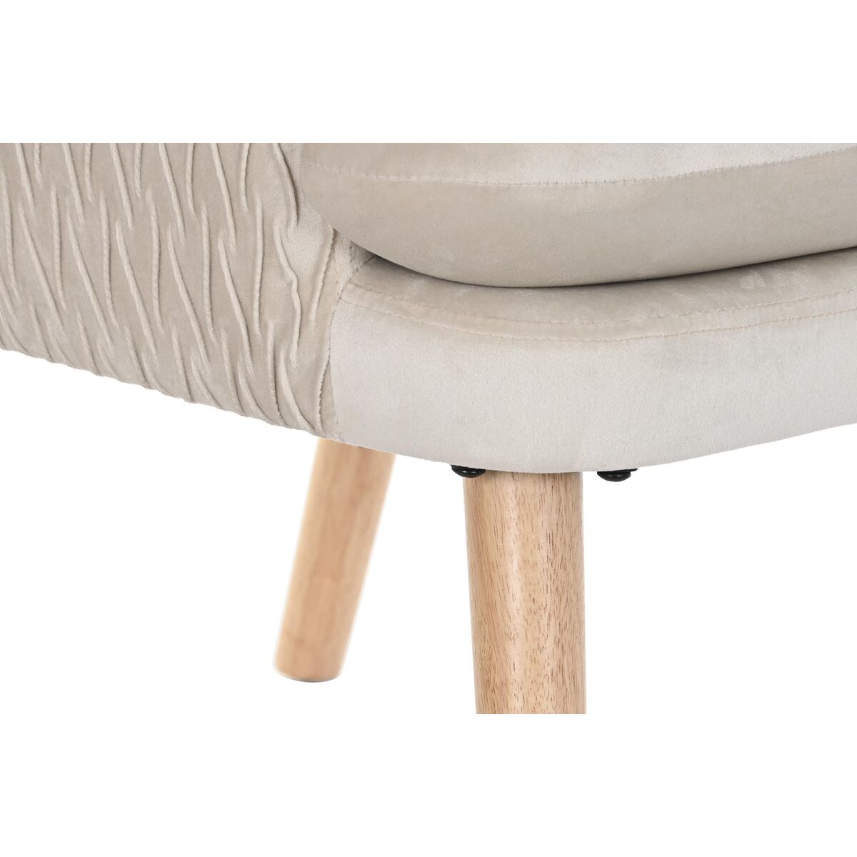 Poltrona DKD Home Decor Beige Naturale Poliestere Legno 67 x 70 x 95 cm - Image 4