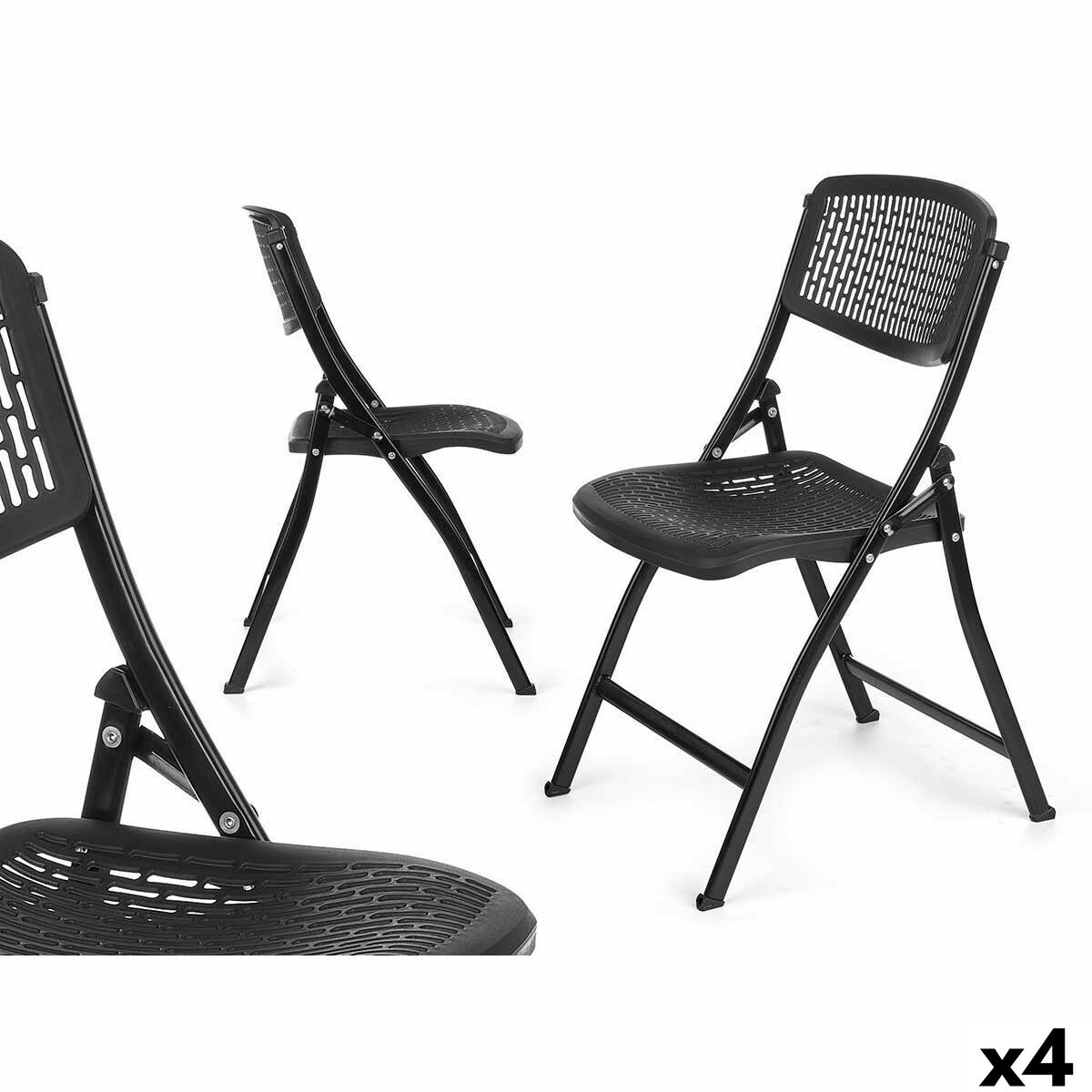 Sedia Pieghevole Gift Decor Nero 59 x 50 x 82 cm 108 x 13,5 x 50 cm (4 Unità)