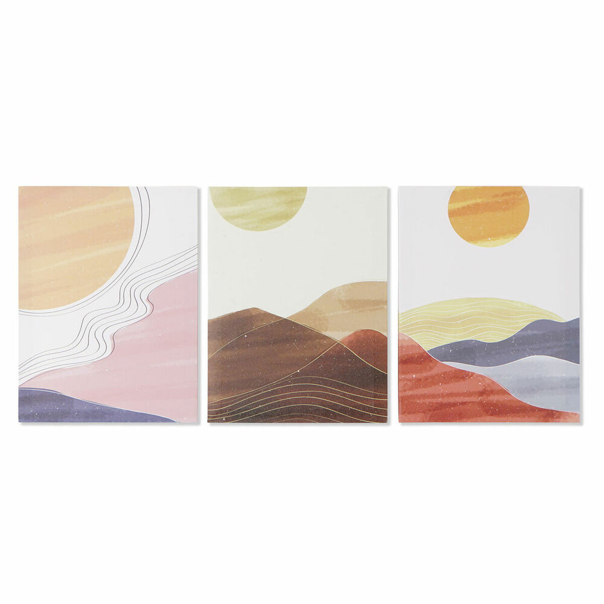 Tela DKD Home Decor Tela Legno MDF 30 x 1,8 x 40 cm (3 Pezzi)