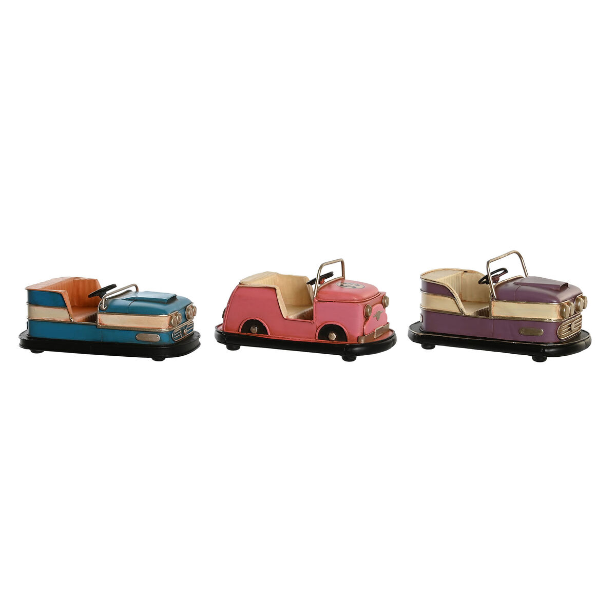 Statua Decorativa DKD Home Decor Azzurro Rosa Lilla Vintage 19,5 x 11 x 9,5 cm (3 Unità)