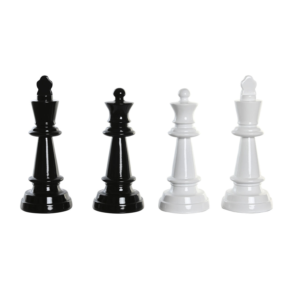 Statua Decorativa DKD Home Decor Nero Bianco Resina Pedine Scacchi Moderno (11 x 11 x 27,5 cm) (4 Unità)
