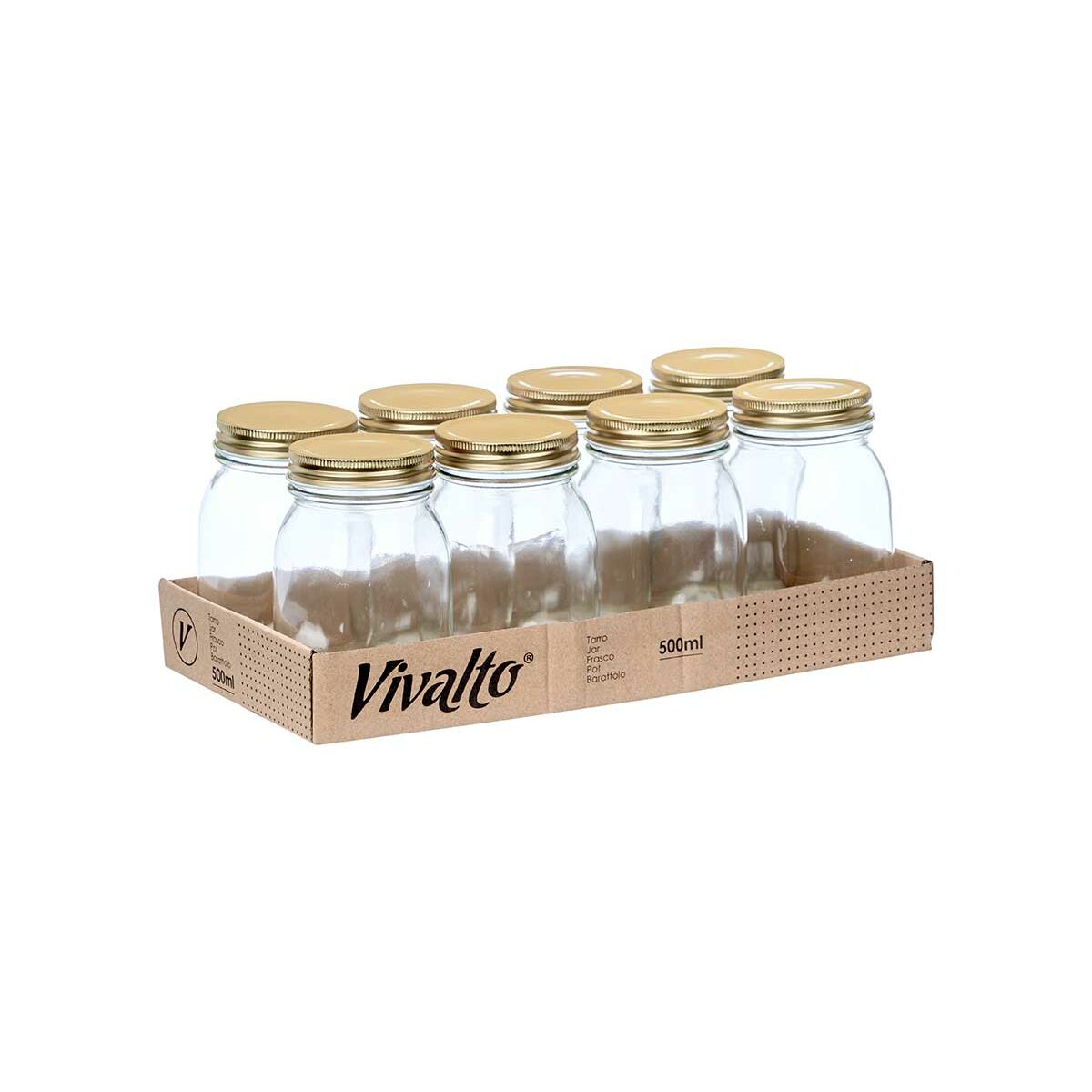 Vaso Vivalto Trasparente Dorato 500 ml (8 Unità) - Image 4