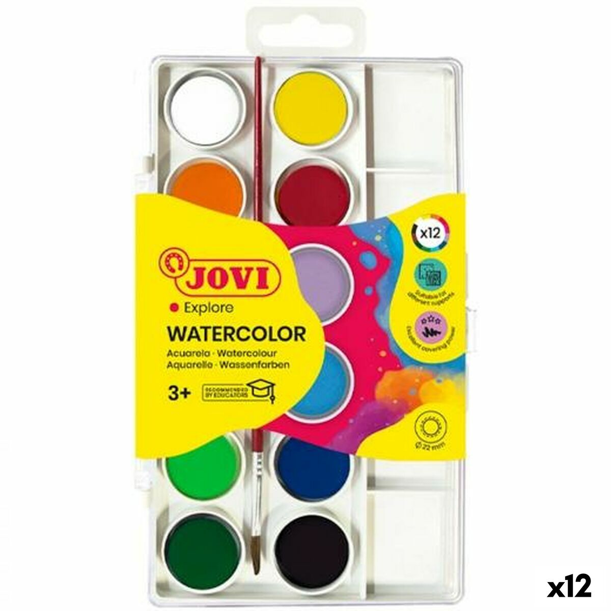 Acquerelli Jovi Multicolore (12 Unità)