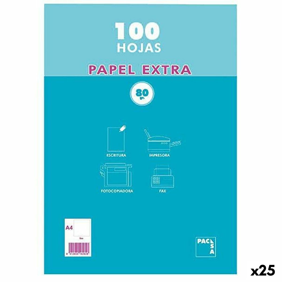 Carta Pacsa EXTRA Bianco A4 100 fogli (25 Unità)