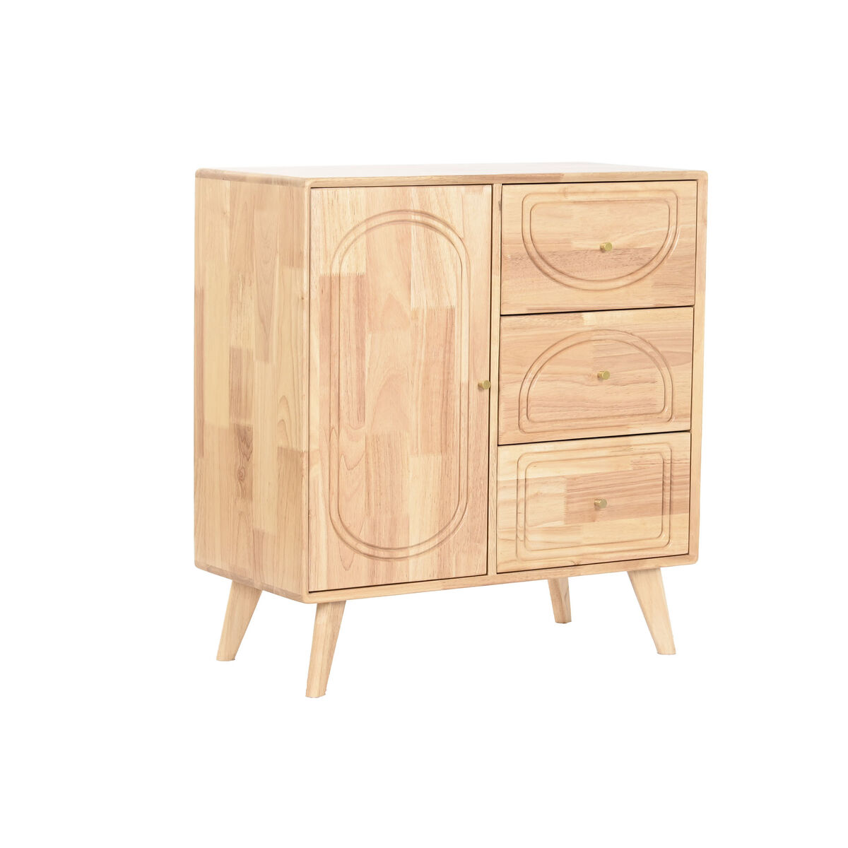 Credenza Home ESPRIT Naturale Metallo Rattan Legno d'albero della gomma 73,5 x 35 x 78 cm