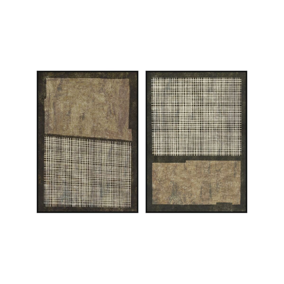 Tela Home ESPRIT Marrone Nero Moderno Città 100 x 4 x 140 cm (2 Unità)