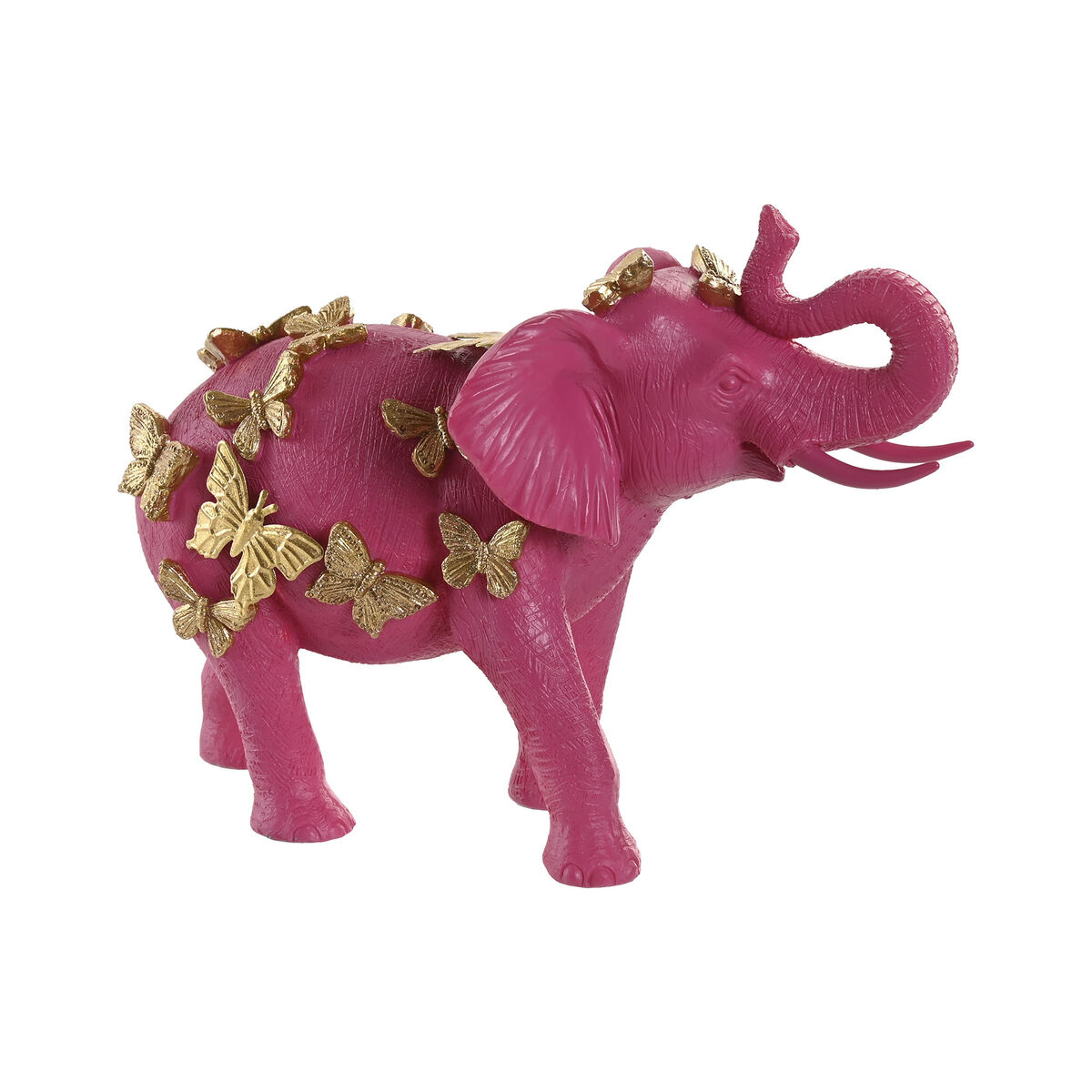 Statua Decorativa Home ESPRIT Dorato Fucsia Elefante 26 x 13,5 x 19 cm