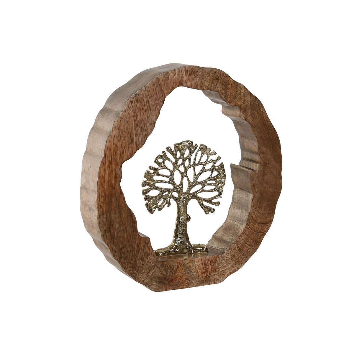 Statua Decorativa Home ESPRIT Dorato Naturale Albero Coloniale 28 x 5 x 28 cm