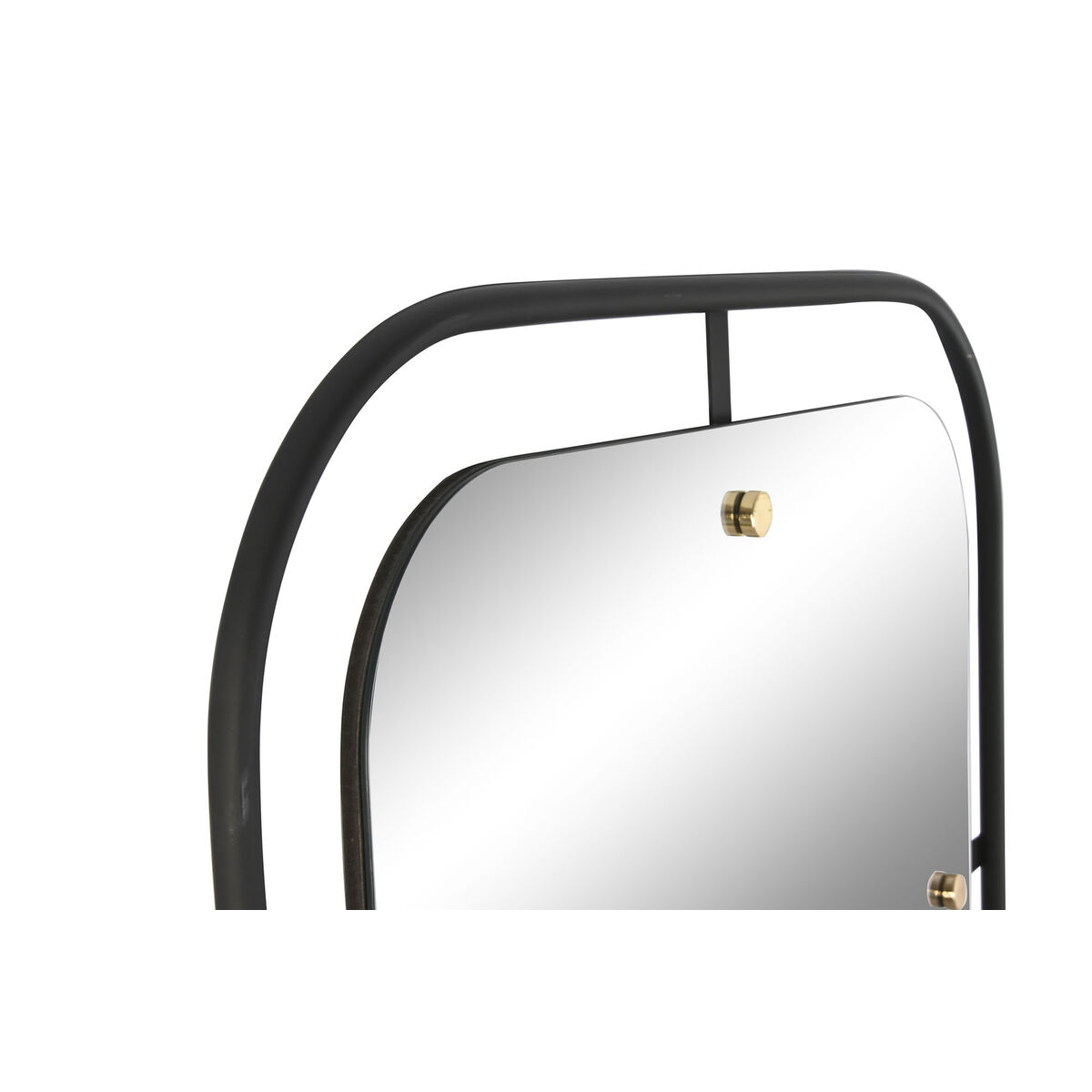Specchio da parete Home ESPRIT Nero Dorato Moderno