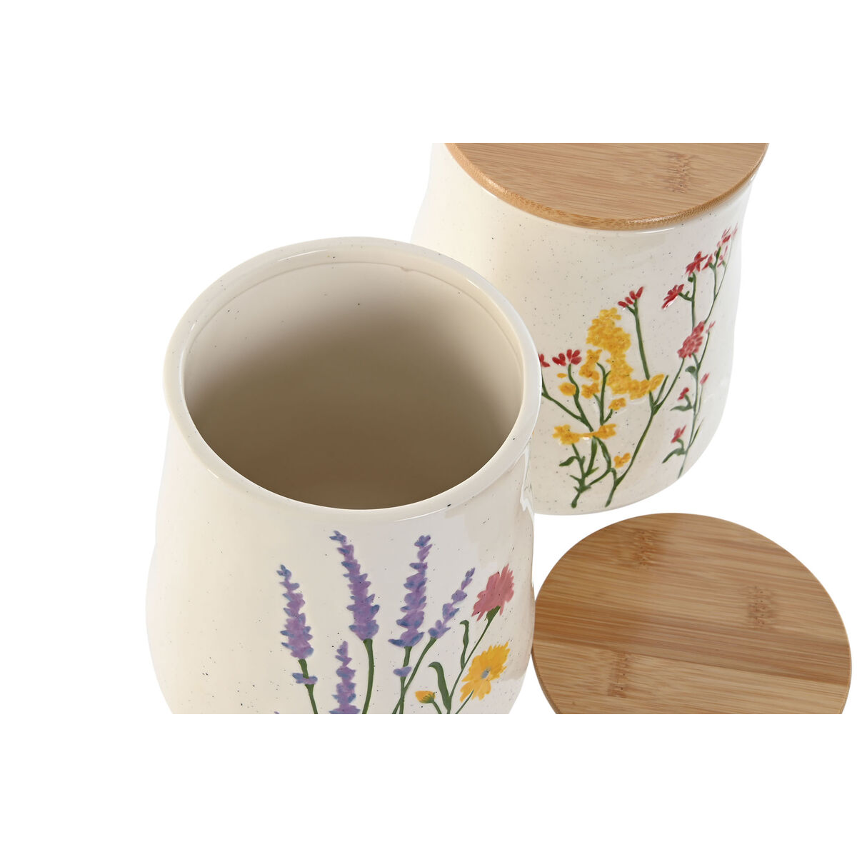 Barattolo Home ESPRIT Multicolore Fiori Shabby Chic (2 Unità) - Image 3