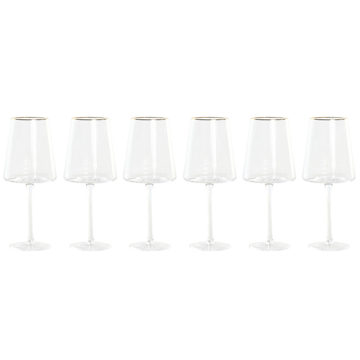 Set di Bicchieri Home ESPRIT Trasparente Dorato Cristallo 400 ml (6 Unità)