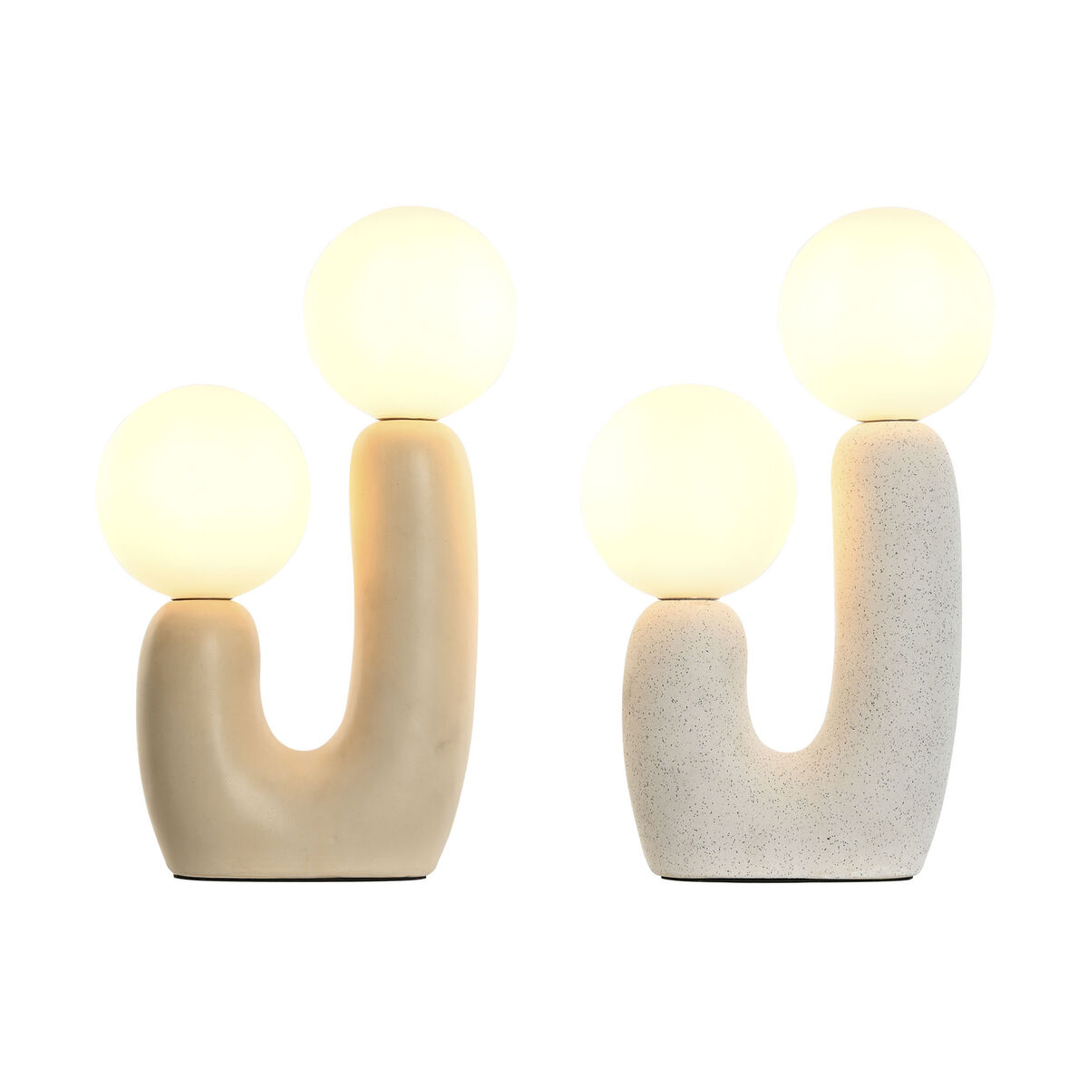 Lampada da tavolo Home ESPRIT Bianco Beige Ceramica Cristallo 220 V 20 x 11 x 31 cm (2 Unità) - Image 4