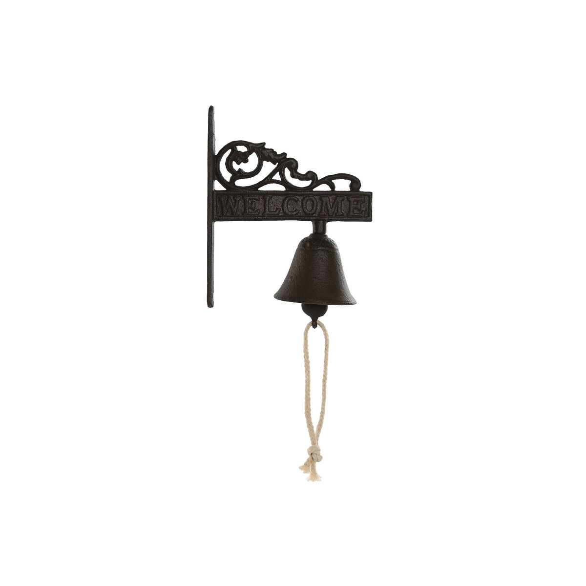 Campana Home ESPRIT Marrone Nero Corda Ferro 14,5 x 7,5 x 18,5 cm