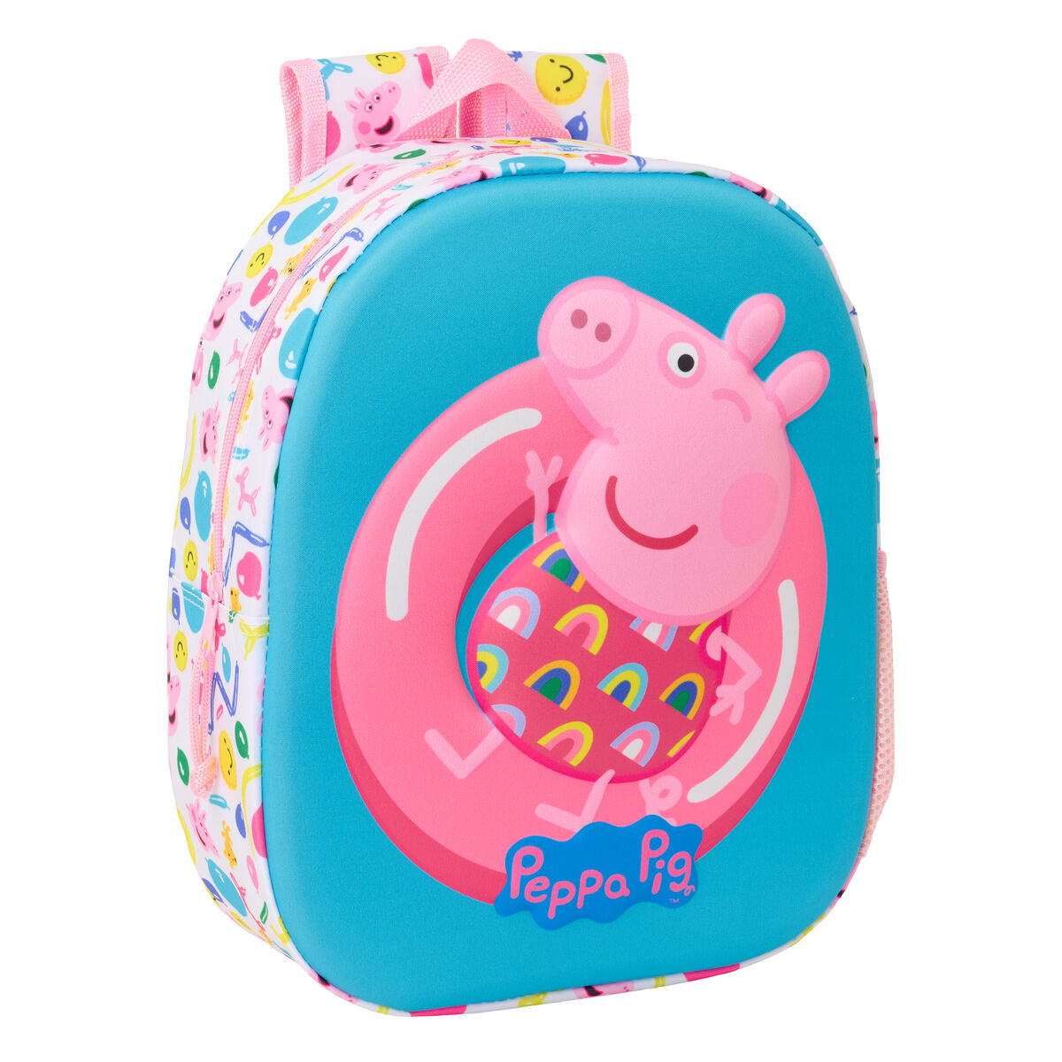 Zaino per Bambini Peppa Pig Azzurro Bianco Rosa 27 x 33 x 10 cm 3D
