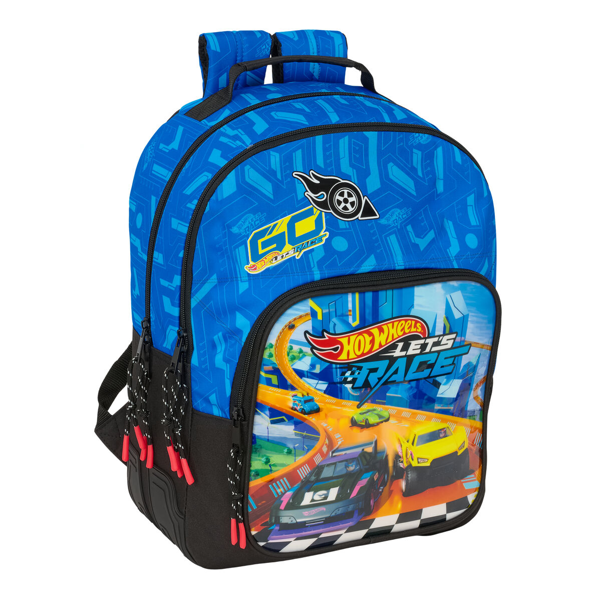 Zaino Scuola Hot Wheels Let's race Azzurro Nero 32 x 42 x 15 cm