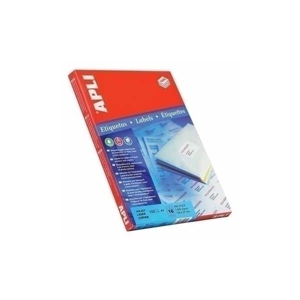 Etichette per Stampante Apli 100 fogli 64 x 33,9 mm Bianco