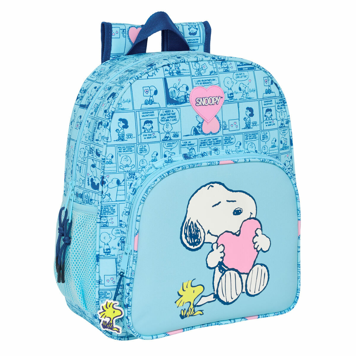 Zaino Scuola Snoopy Love Azzurro 32 x 38 x 12 cm