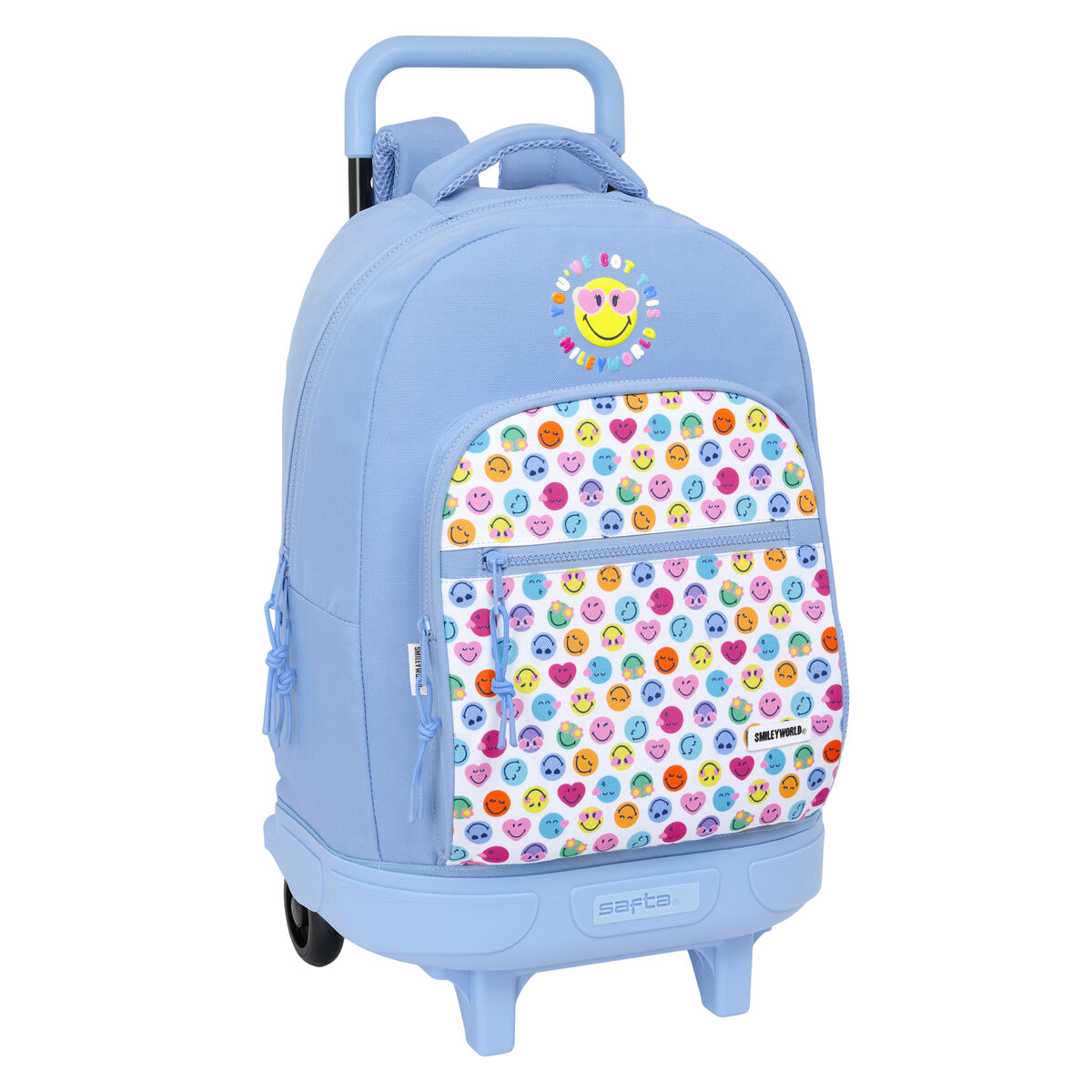 Zaino Scuola Smiley Joyful Azzurro Multicolore 33 x 45 x 22 cm
