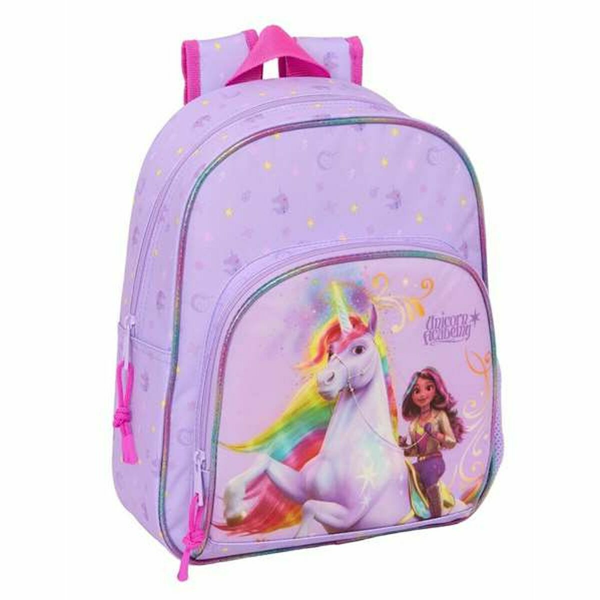 Zaino Scuola Unicorn Academy Lilla 28 x 34 x 10 cm