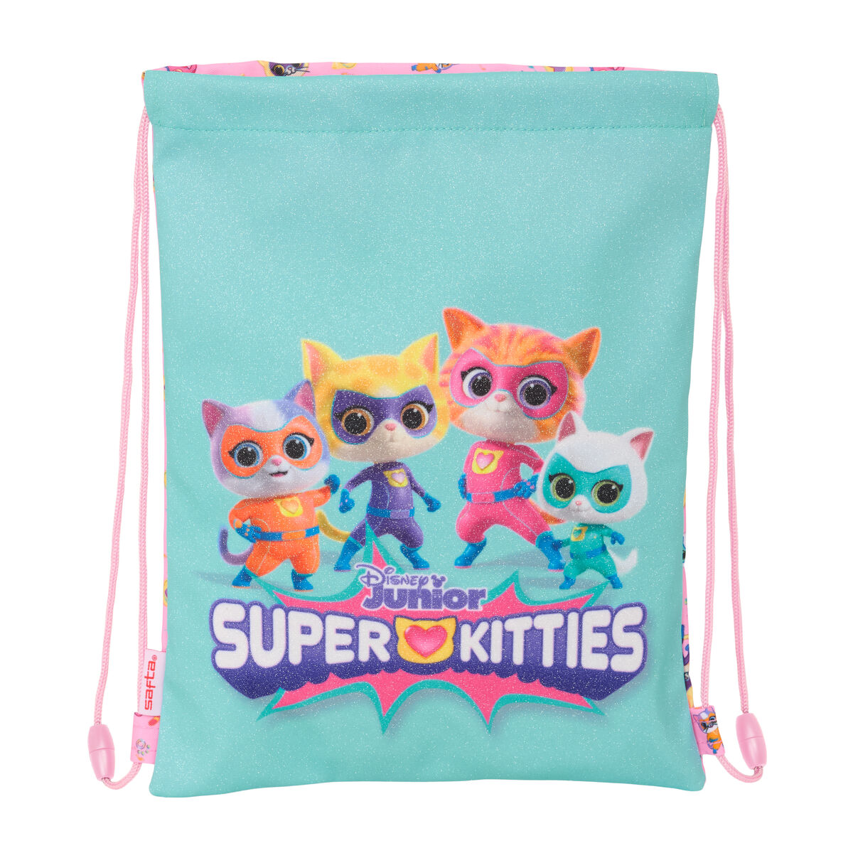 Zainetto con Cordini SuperKitties Rosa Turchese 26 x 34 x 1 cm
