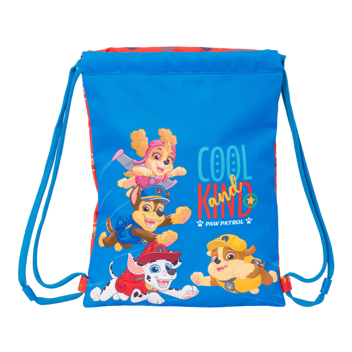 Zainetto con Cordini The Paw Patrol Cool Azzurro Rosso 26 x 34 x 1 cm