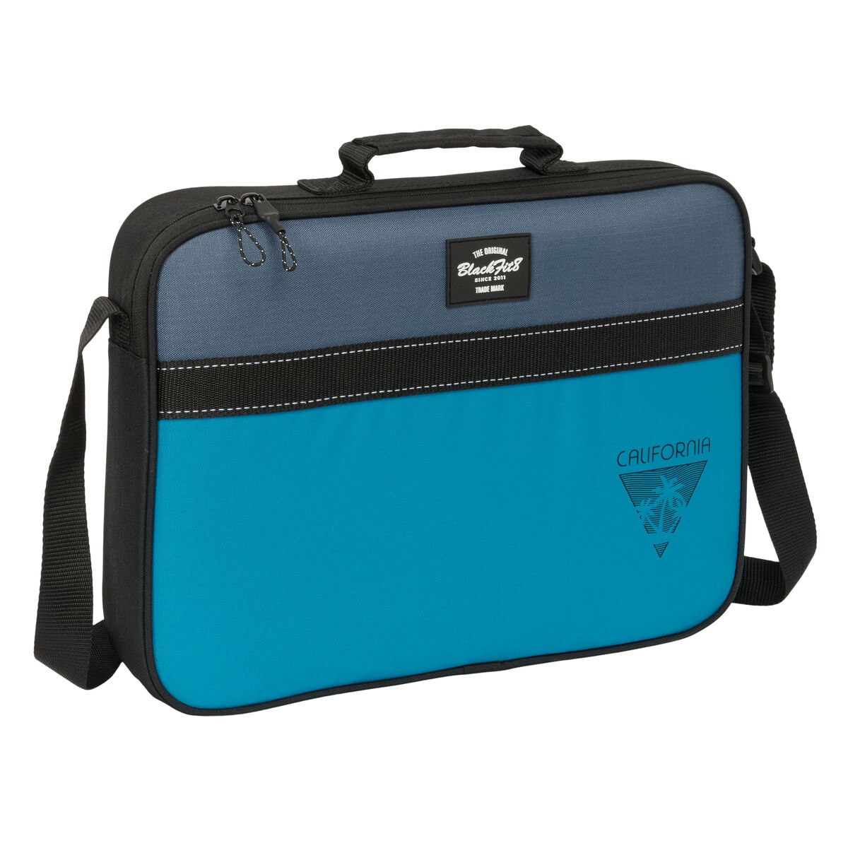 Borsa per la scuola BlackFit8 California Azzurro Nero 38 x 28 x 6 cm