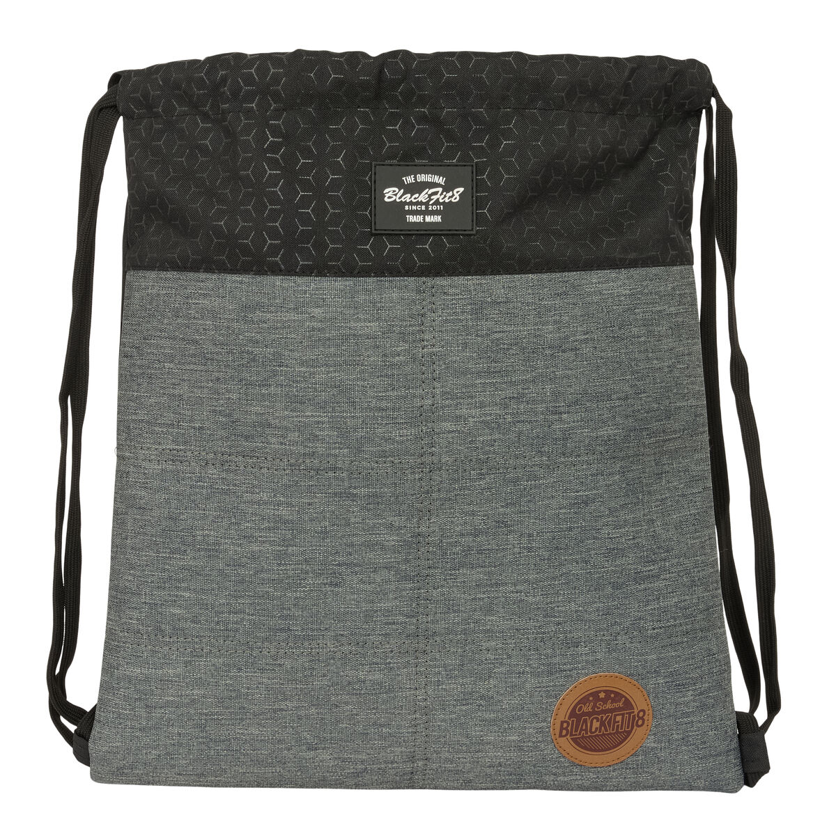 Zainetto con Cordini BlackFit8 Old school Nero Grigio 35 x 40 x 1 cm