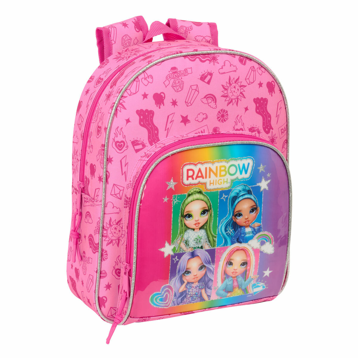 Zaino Scuola Rainbow High Shine Multicolore 28 x 34 x 10 cm