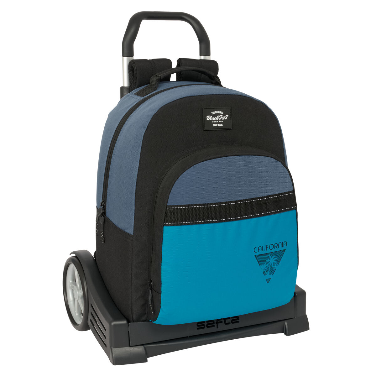 Trolley per la Scuola BlackFit8 California Azzurro Nero 32 x 42 x 15 cm