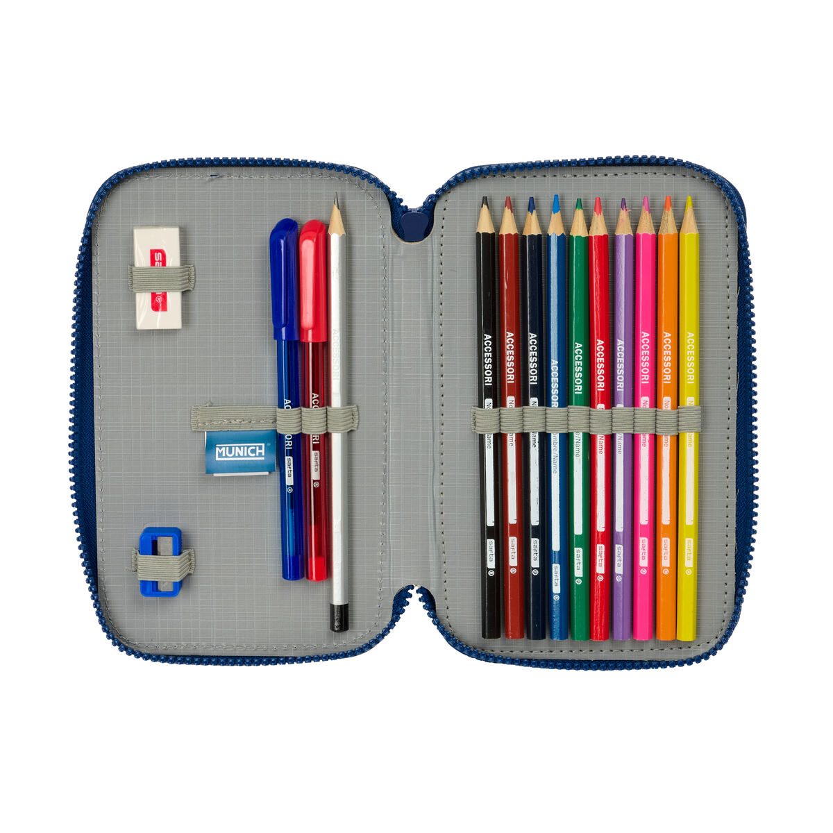 Astuccio per la Scuola con Accessori Munich North Blu Marino 12.5 x 19.5 x 4 cm 29 Pezzi - Image 3