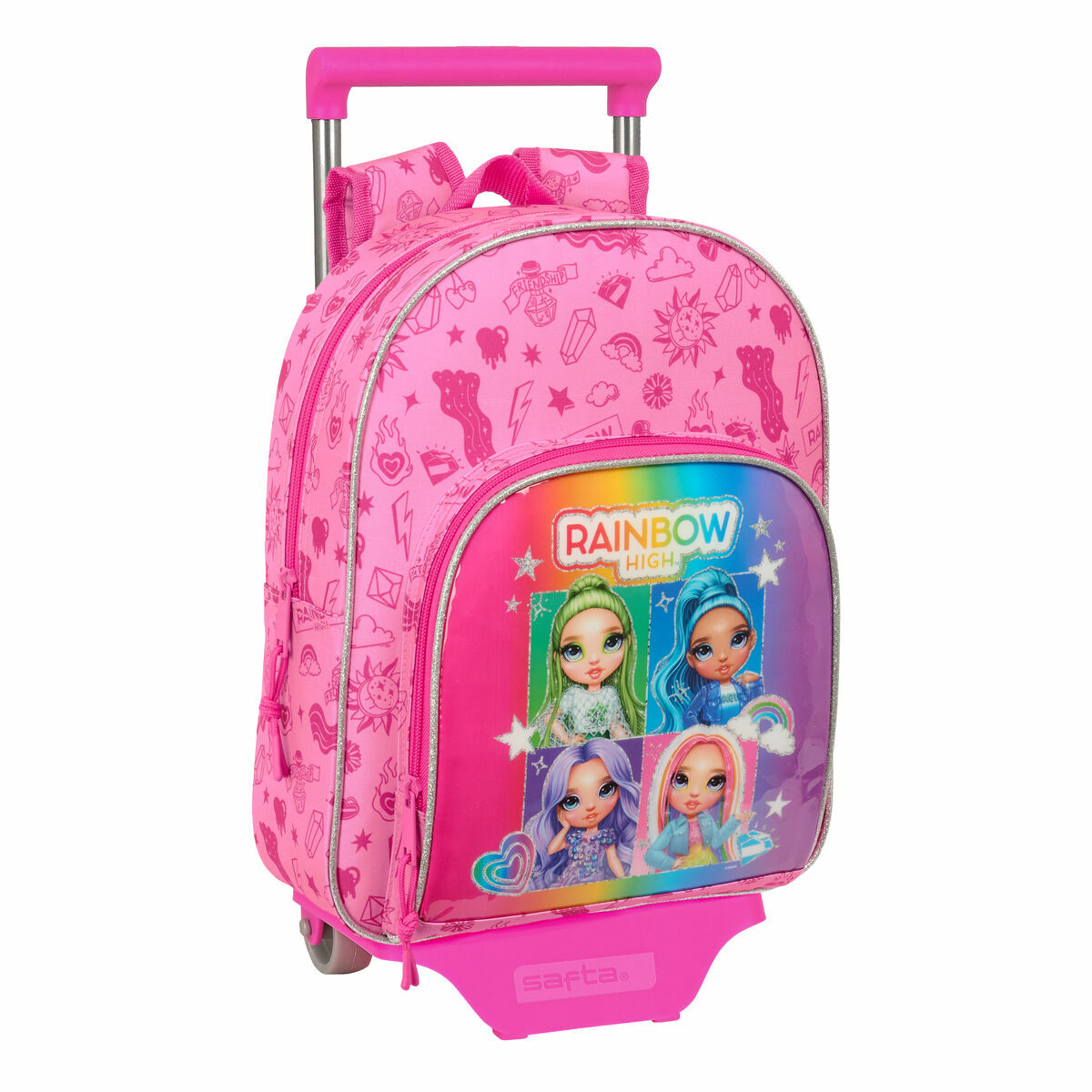 Trolley per la Scuola Rainbow High Shine Multicolore 28 x 34 x 10 cm
