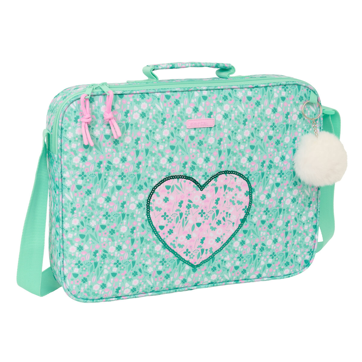 Borsa per la scuola Safta Cuore Menta 38 x 28 x 6 cm