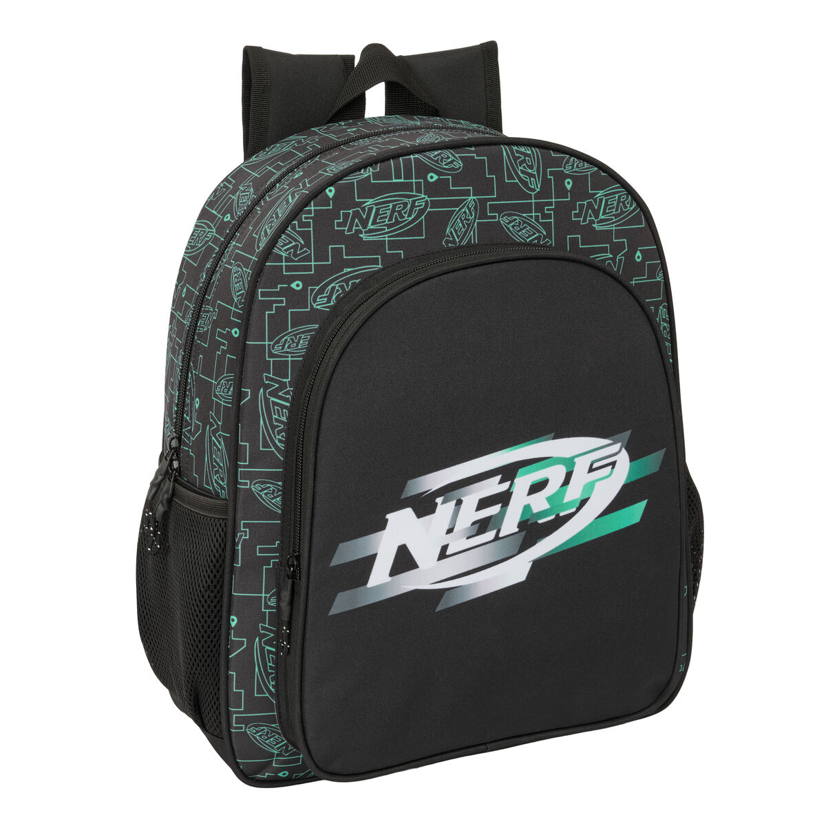 Zaino Scuola Nerf Game Nero 32 x 38 x 12 cm