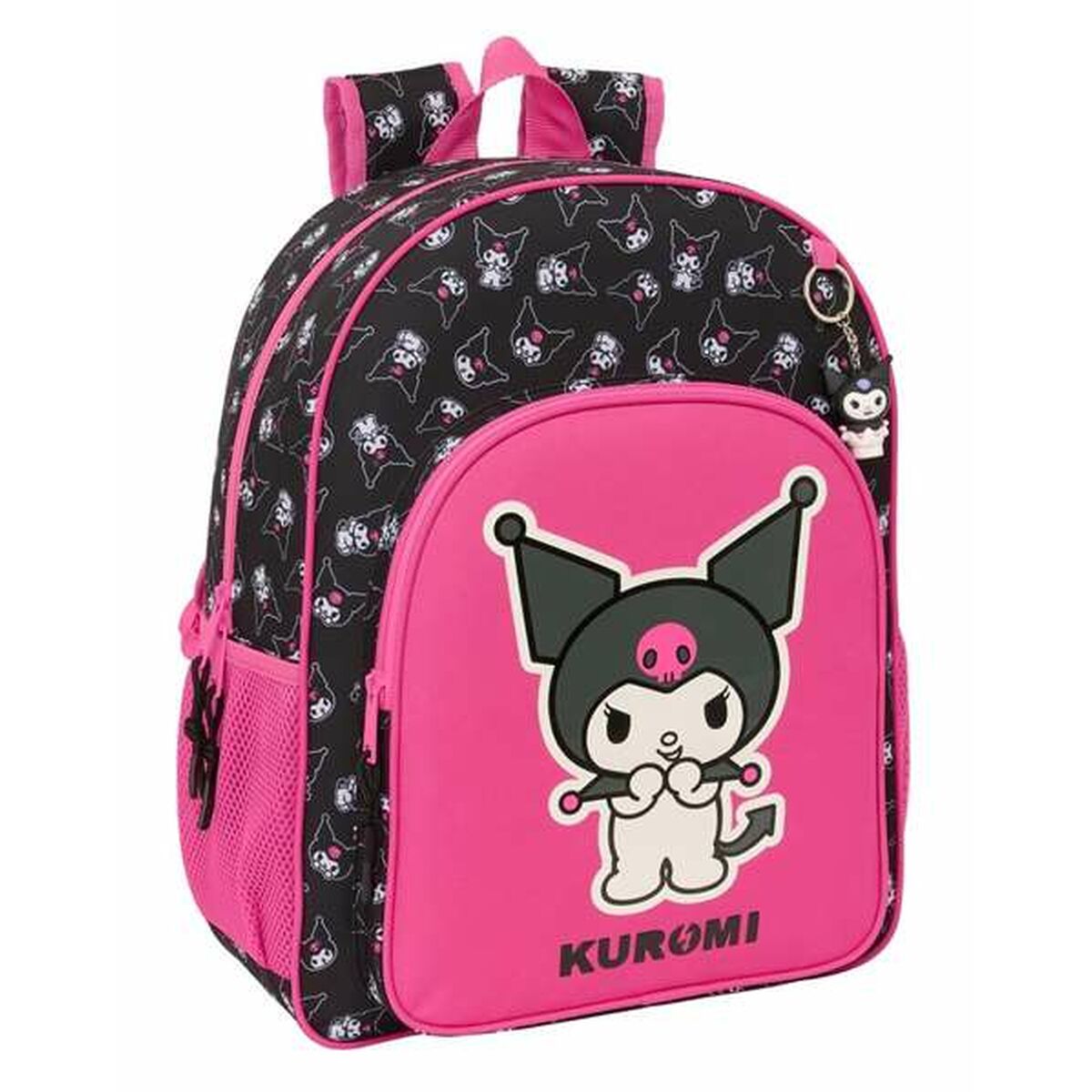 Zaino Scuola Kuromi Nero Fucsia 33 x 42 x 14 cm