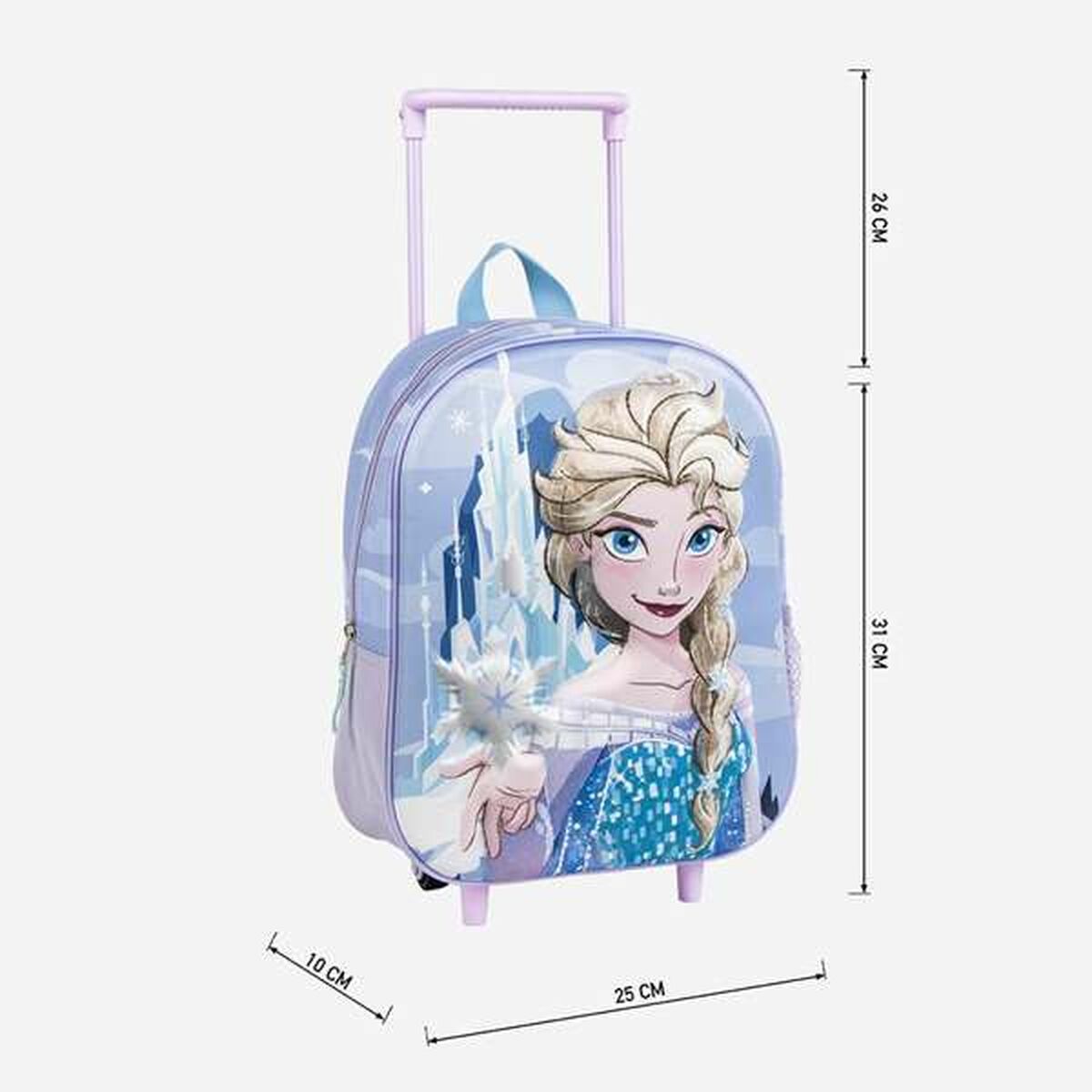 Trolley per la Scuola 3D Frozen Azzurro Lilla 25,0 x 31,0 x 10,0 cm - Image 5
