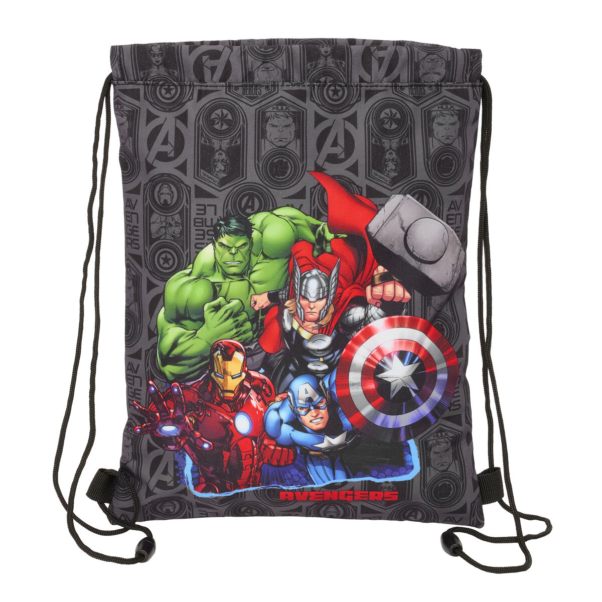 Zainetto con Cordini The Avengers Vendetta Nero 26 x 34 x 1 cm
