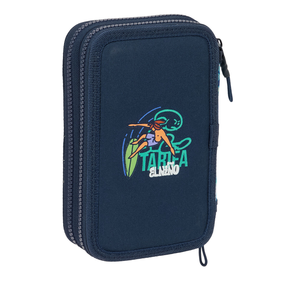 Astuccio per la Scuola con Accessori El Niño Kook Blu Marino 12,5 x 19,5 x 4 cm 29 Pezzi