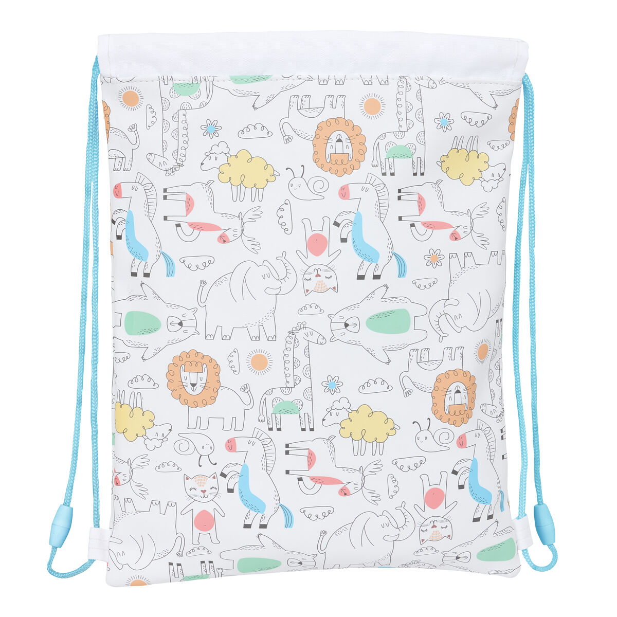 Zainetto con Cordini Safta Zoo Beige 26 x 34 x 1 cm - Image 4
