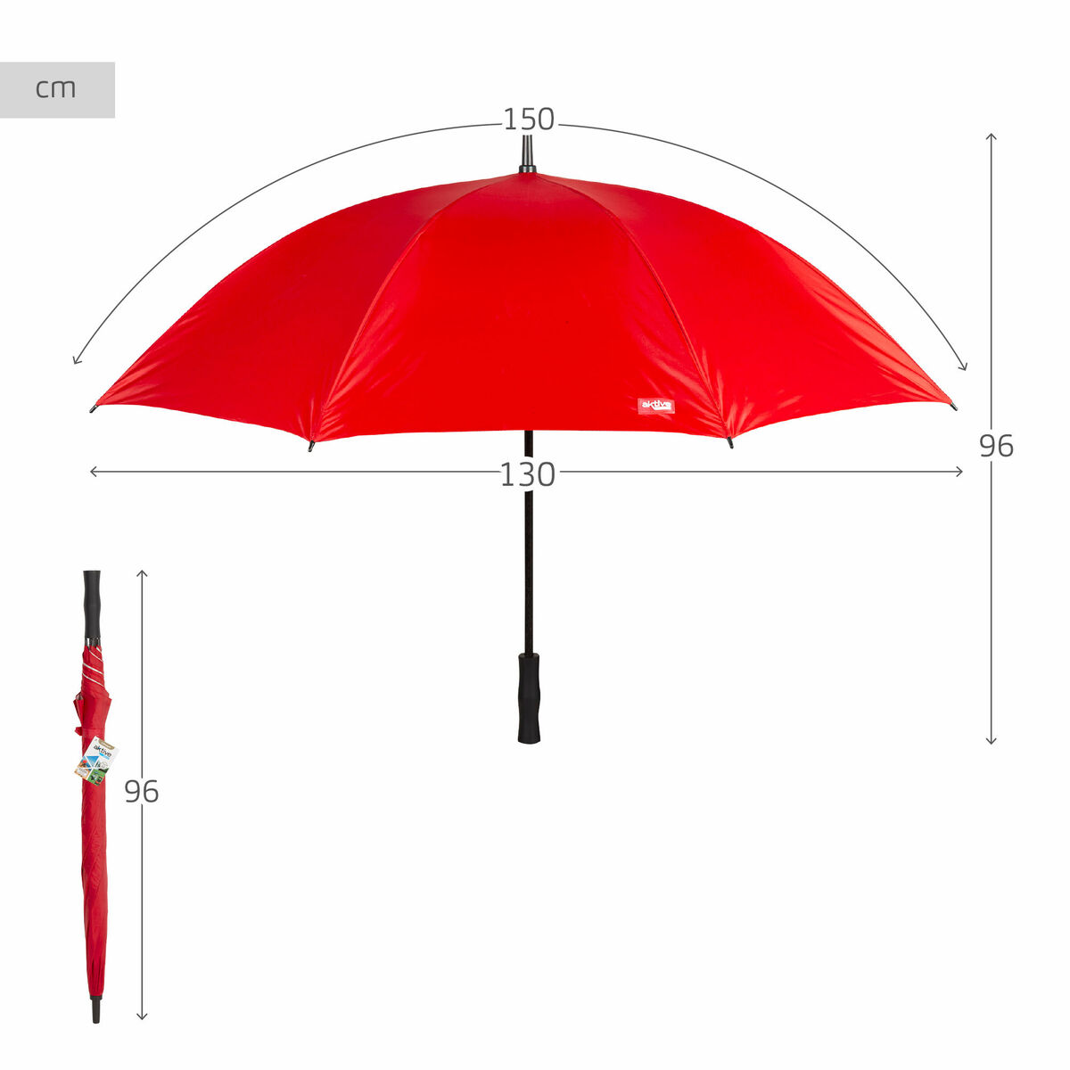 Ombrelli Aktive Rosso Ø 150 cm 150 x 96 x 150 cm (6 Unità) - Image 5